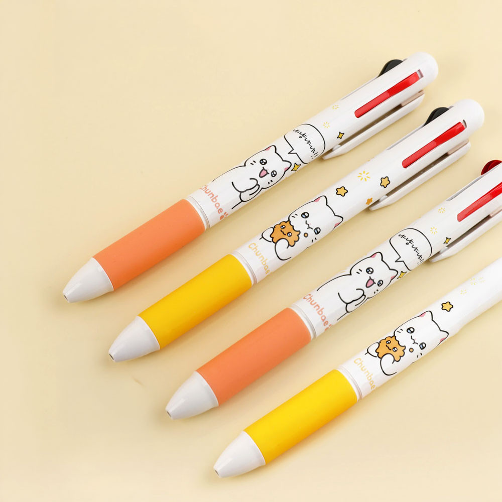 Meowman Cute Cat Multi-Color Ballpoint Pen and Mechanical Pencil Combo