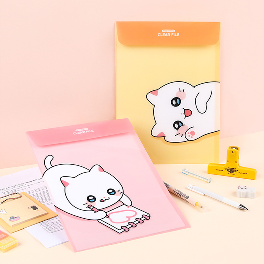 Meow Man Cute Cat A4 Vertical Envelope Document File Folder