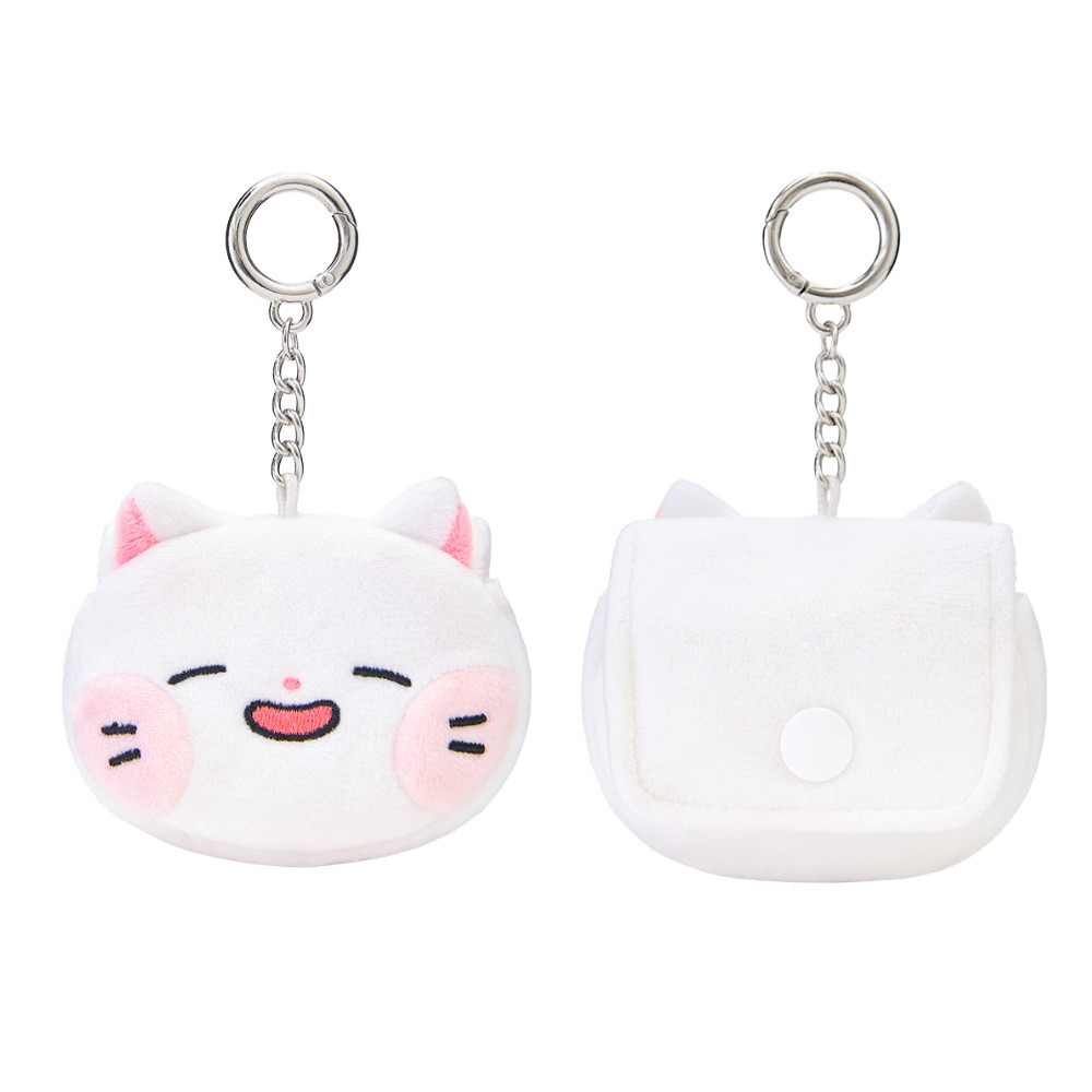 Meow Man Cute Cat Plush AirPods Case With Keyring