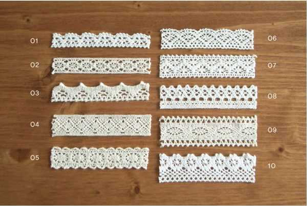 J&Bobbin Adhesive cotton lace tape M white - 01