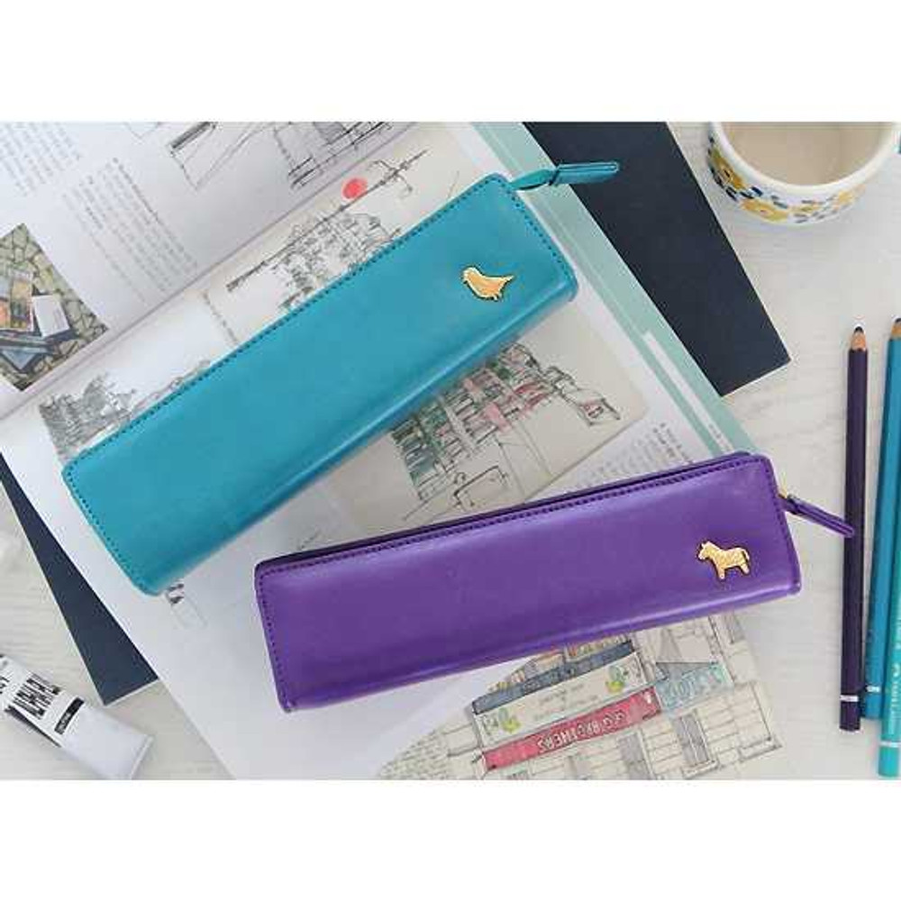 Minibus Zoo animal soft pencil case holder 