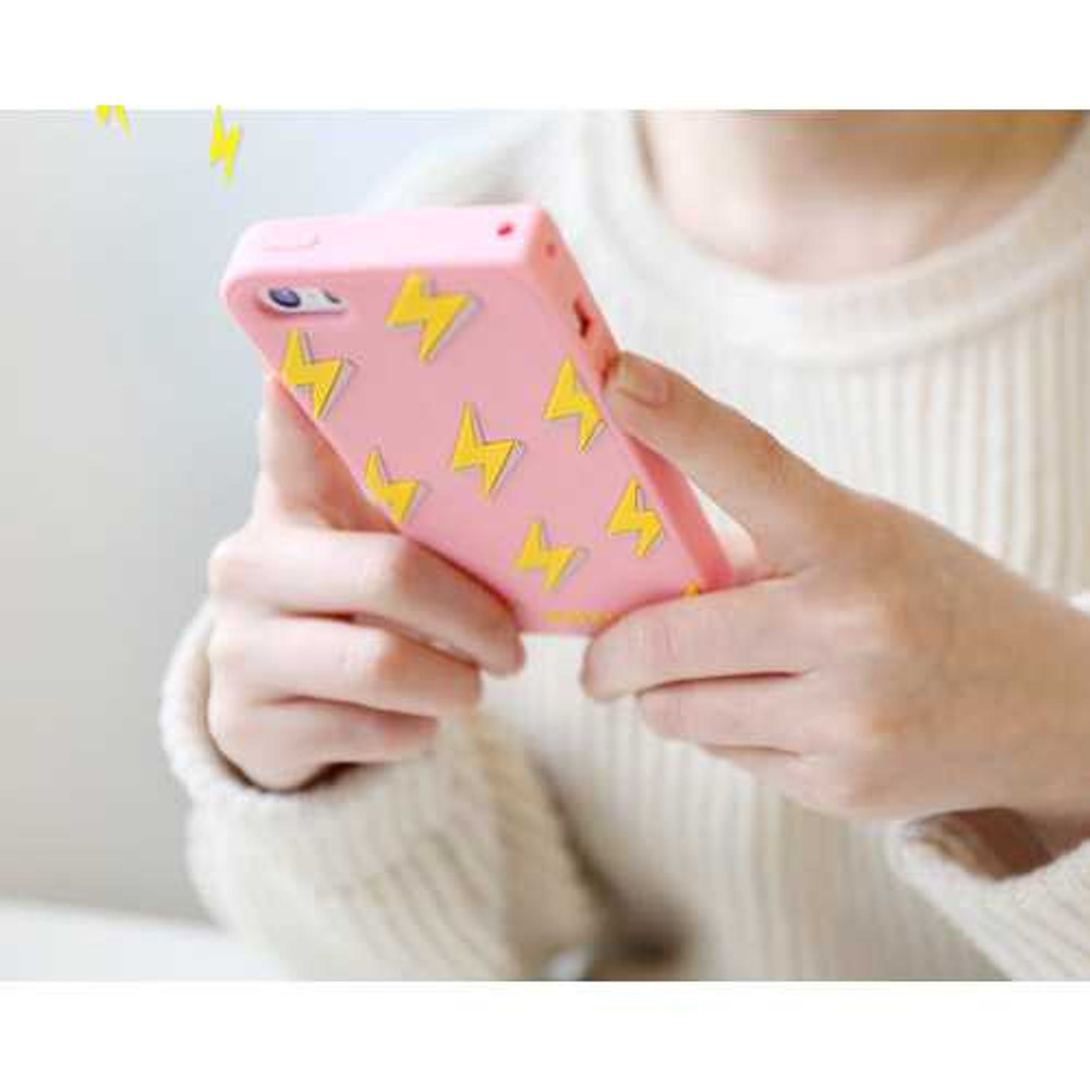 Romane Hellogeeks pink label pattern jelly iPhone 5 case
