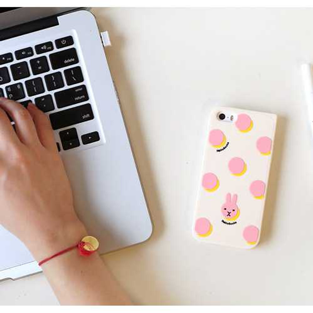 Romane Hellogeeks pink label pattern jelly iPhone 5 case