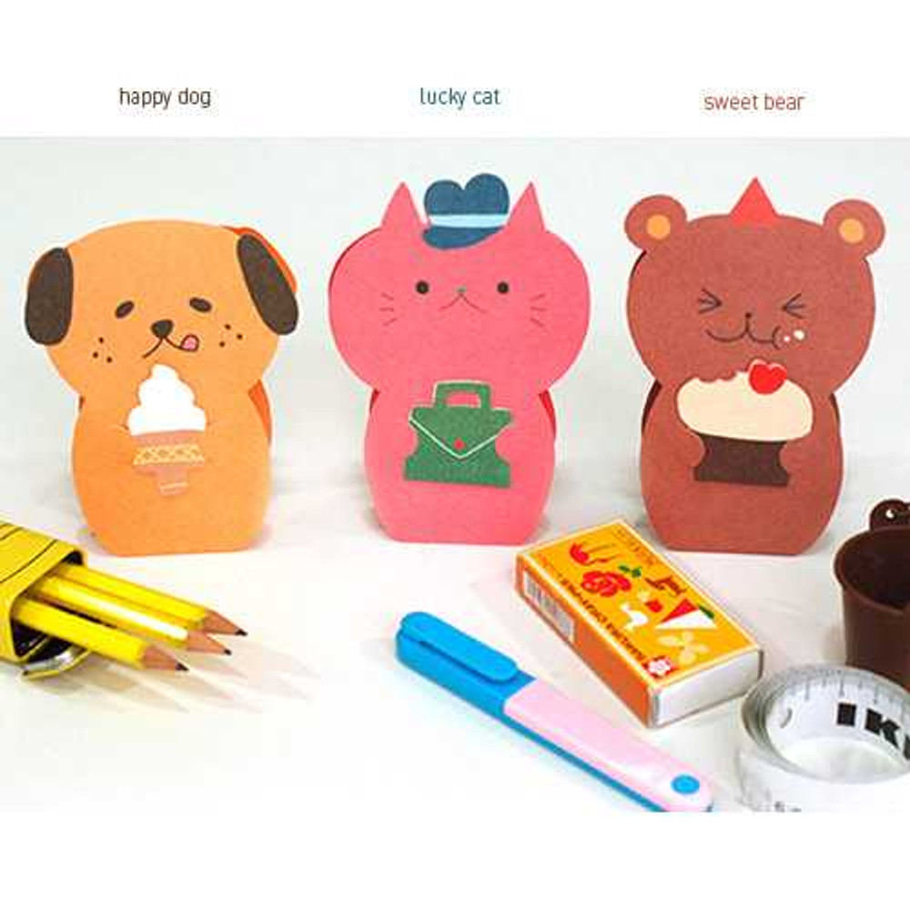 Jam studio Animal stand up thank you message card ver.2