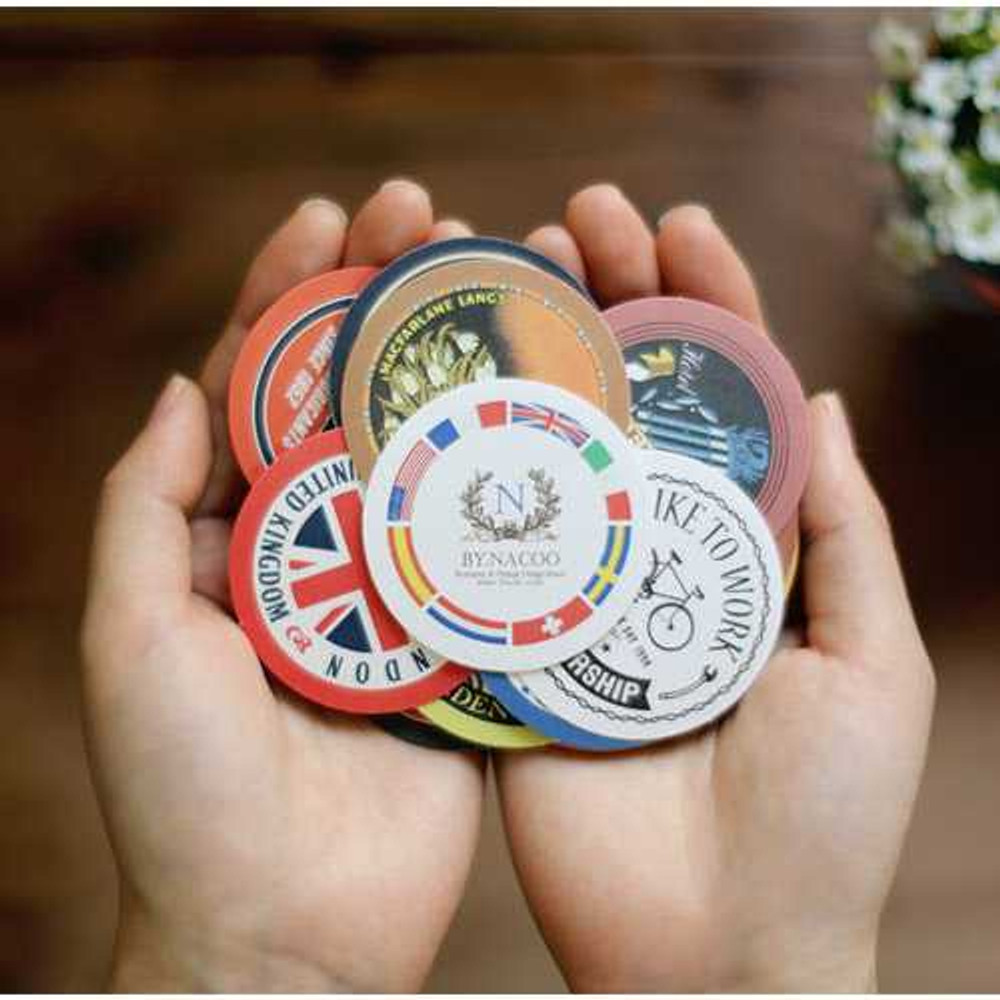 Usage example of Nacoo Vintage Circle Sticker Pack with Tin Case