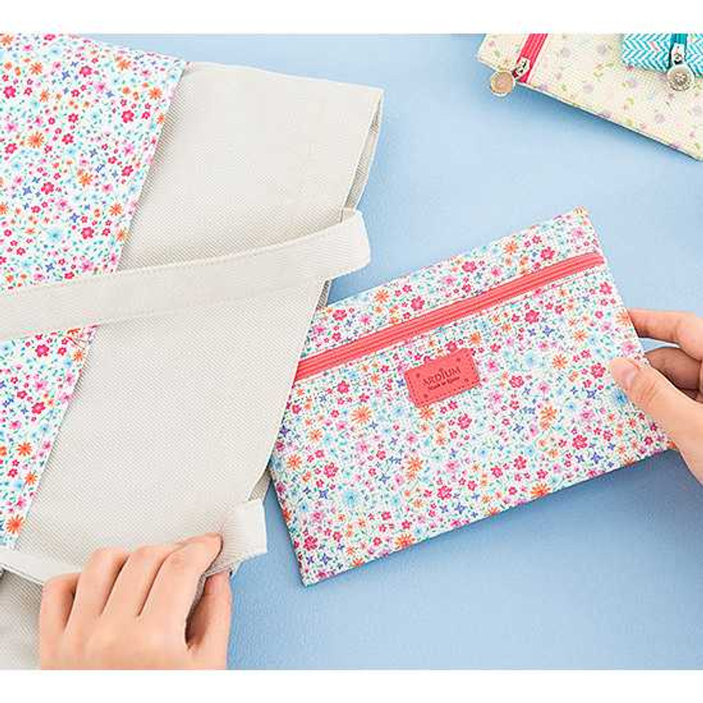 Ardium Flower pattern simple zipper pencil case - fallindesign