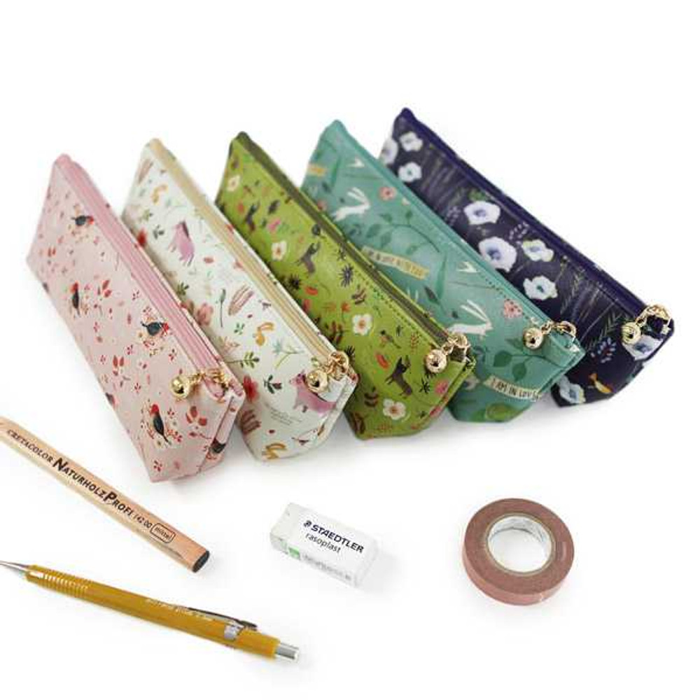 Indigo Willow story pattern big zipper pencil case - fallindesign