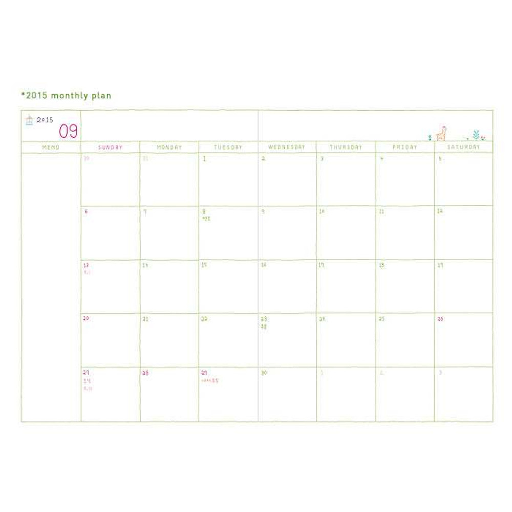 2015 Minibus Day N zoo Basic dated basic diary scheduler