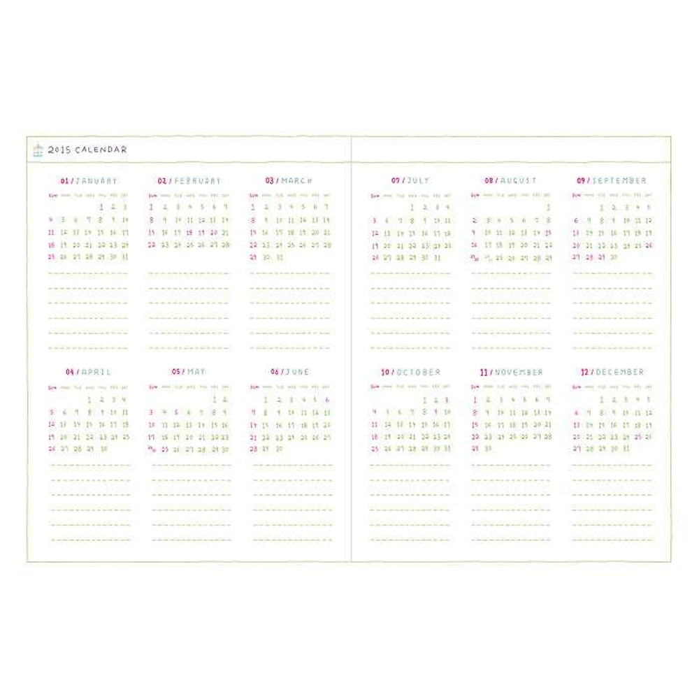2015 Minibus Day N zoo Basic dated basic diary scheduler