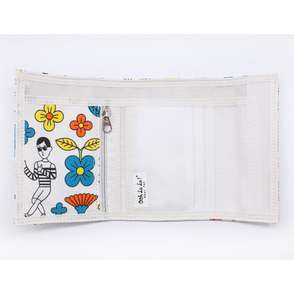 Inside of Tabom retro fabric trifold wallet