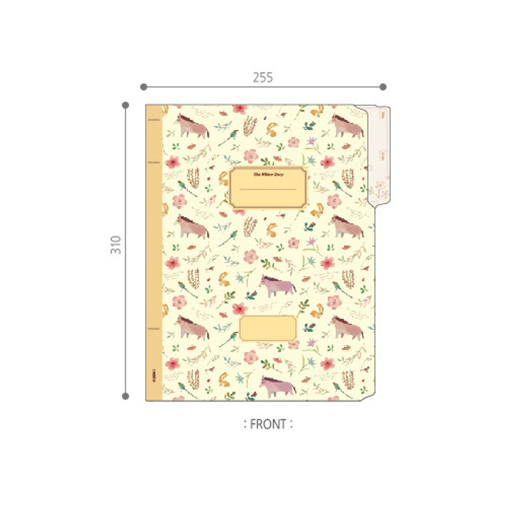 Size of Willow story pattern file folder with top tab
