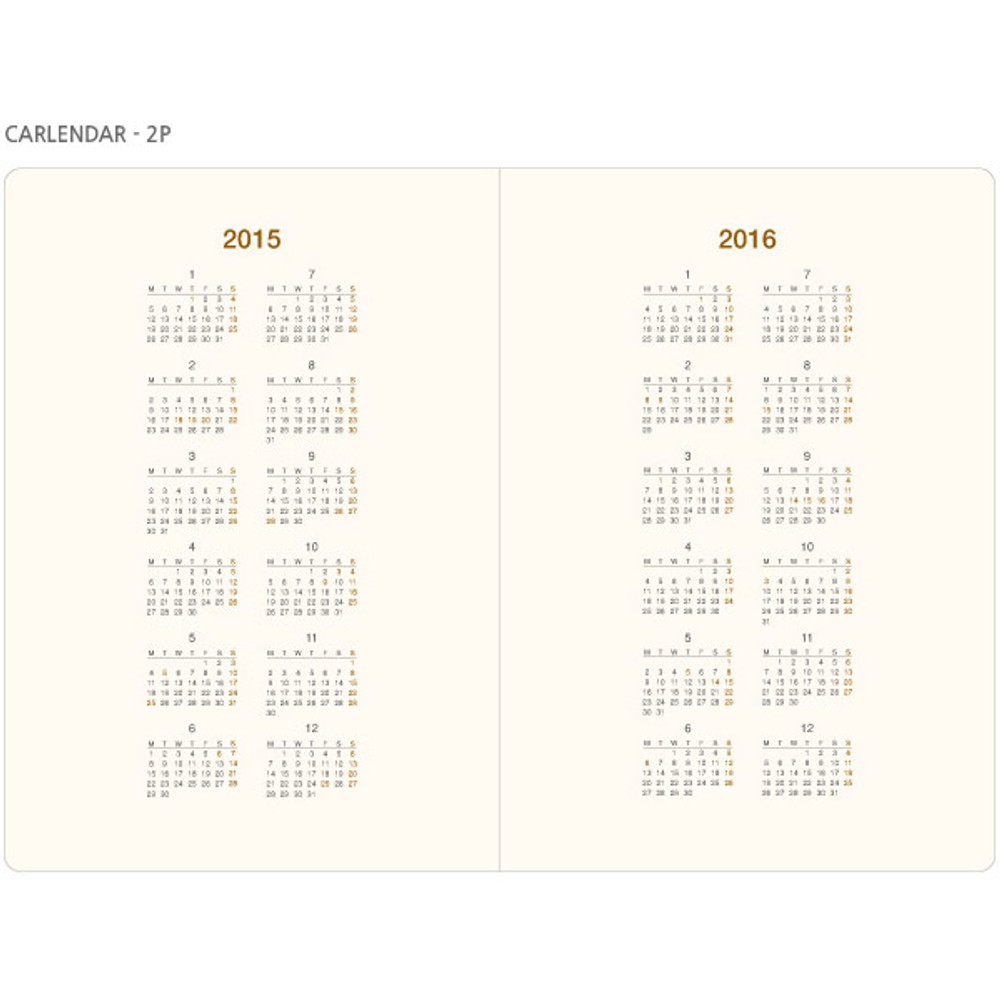 Calendar - 2015 Record weekly dated large planner