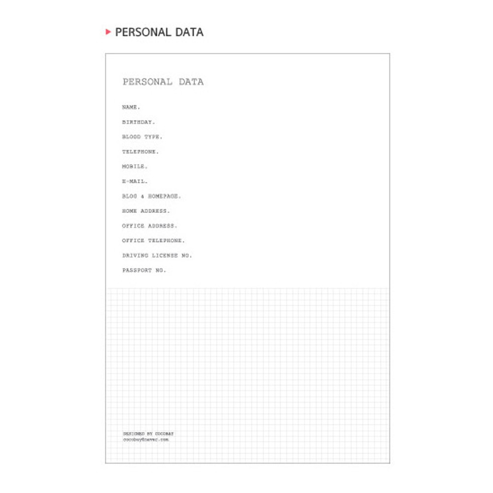 Personal data - 2015 The gentle lady flower undated diary