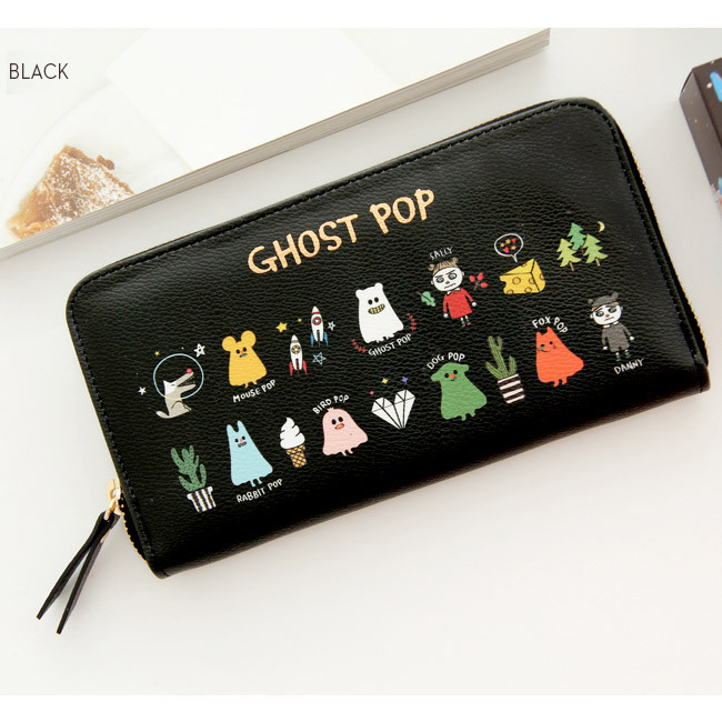 Gunmangzeung Ghost pop zip around medium long wallet - fallindesign