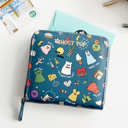 Gunmangzeung Ghost pop zip around small wallet