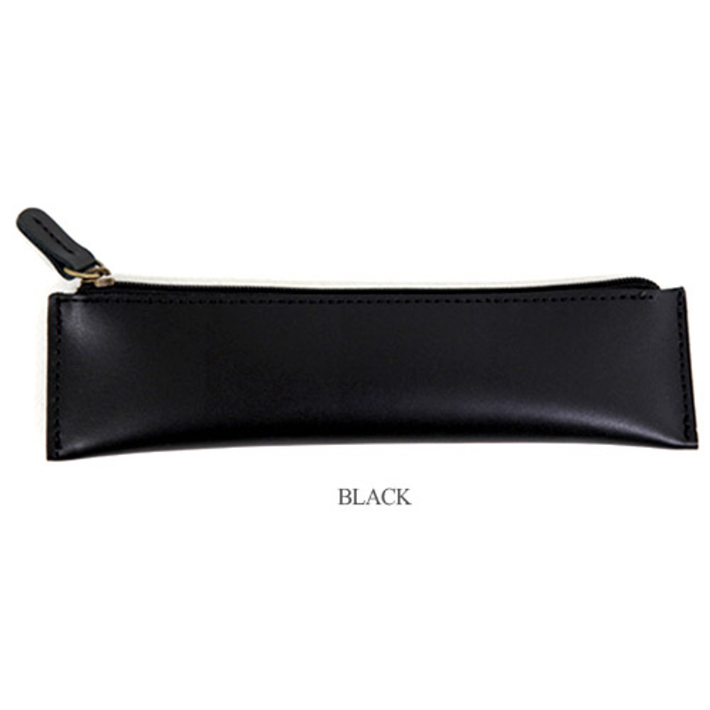 Black - The basic handmade leather pencil case ver.2