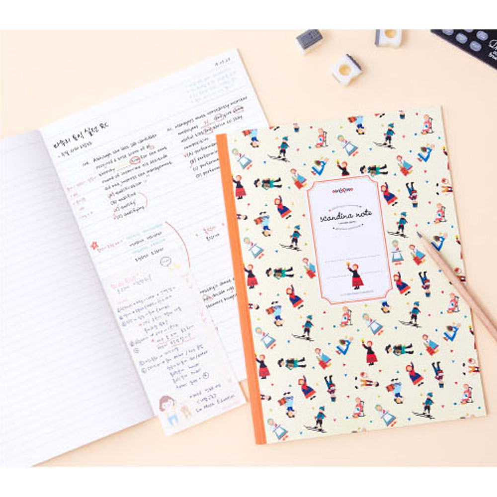 Scandinavia pattern lined notebook large
