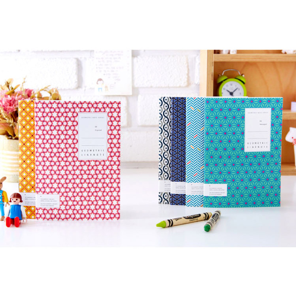 Geometric pattern lined notebook small