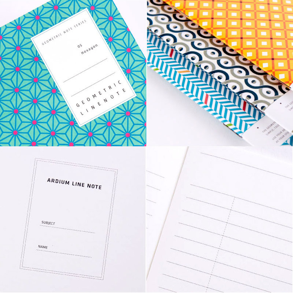Detail of Geometric pattern lined notebook small