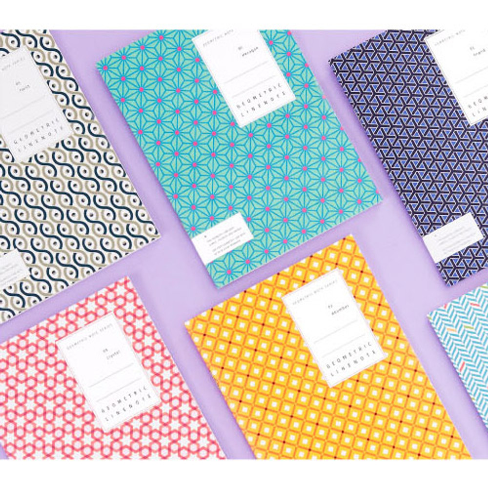Geometric pattern lined notebook small