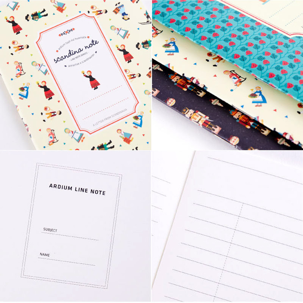 Detail of Scandinavia pattern lined notebook small