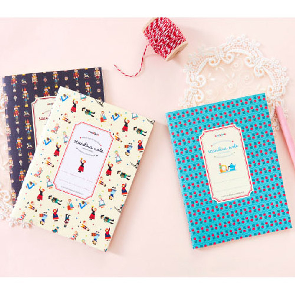 Scandinavia pattern lined notebook small