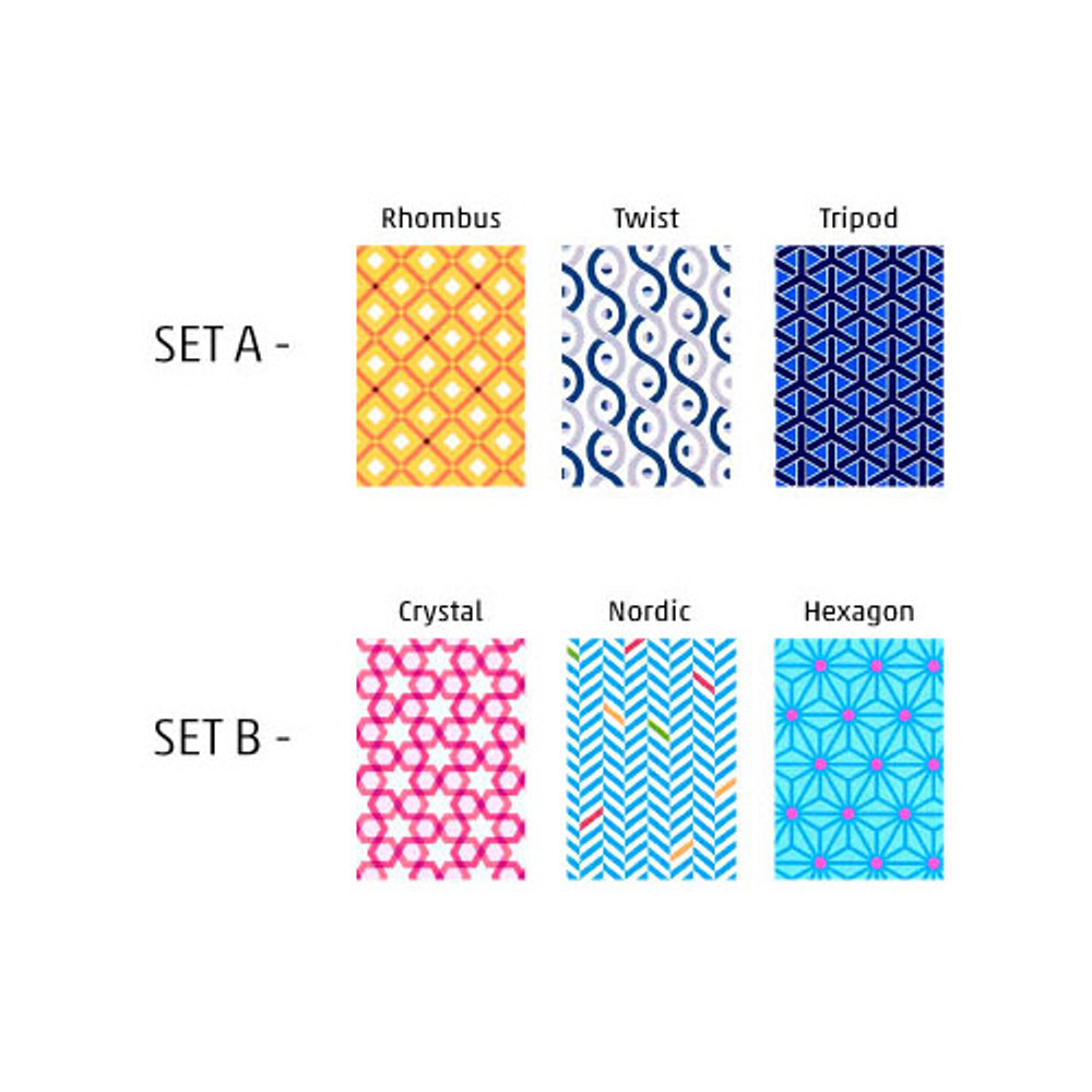 Ardium Geometric pattern lined notebook large set