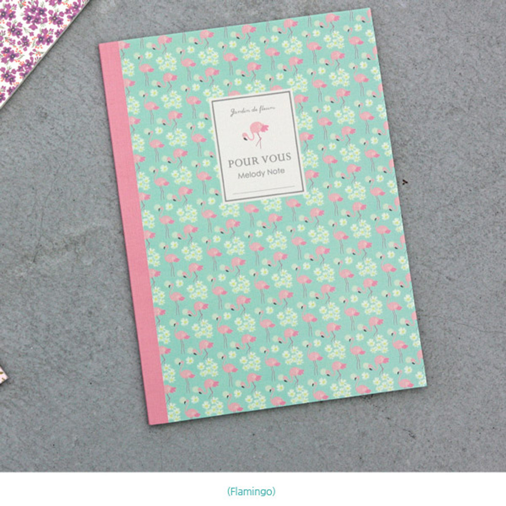 Flamingo - Pour vous melody lined notebook large