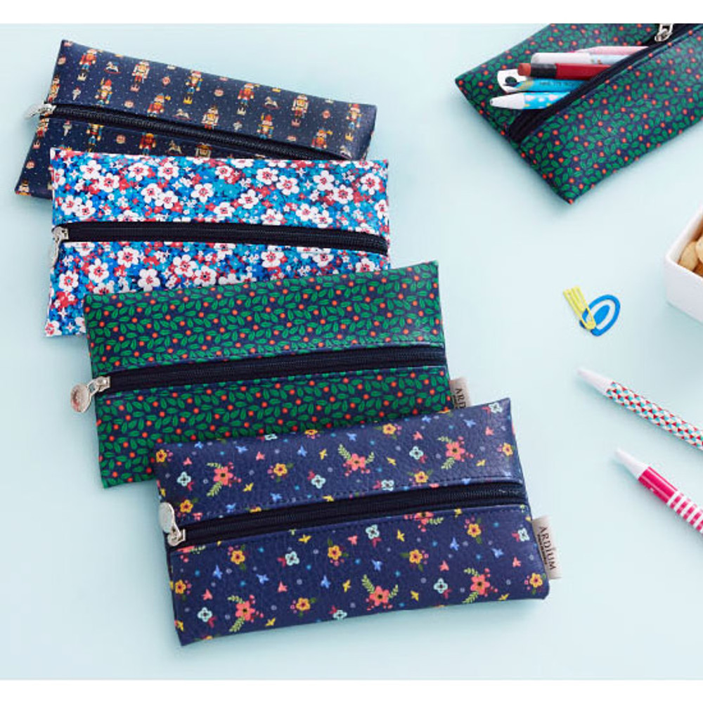 Ardium Flower pattern simple zipper pencil case - fallindesign