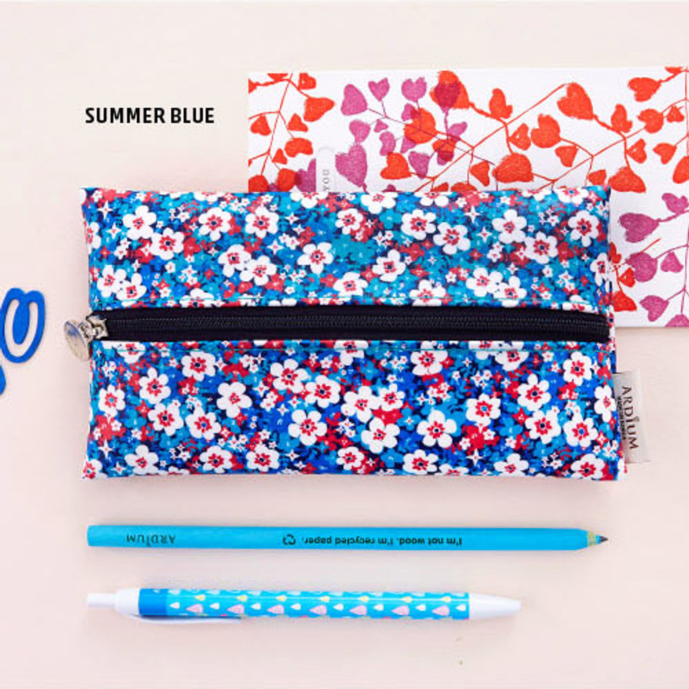 Ardium Flower pattern simple zipper pencil case - fallindesign