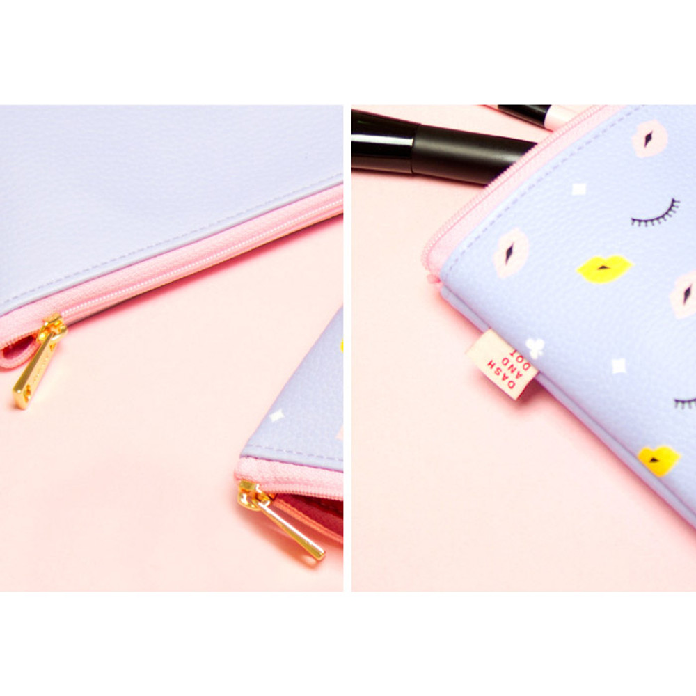 Detail of Hello beauty pattern zipper pouch