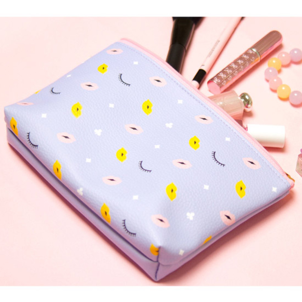 Lips - Hello beauty pattern zipper pouch