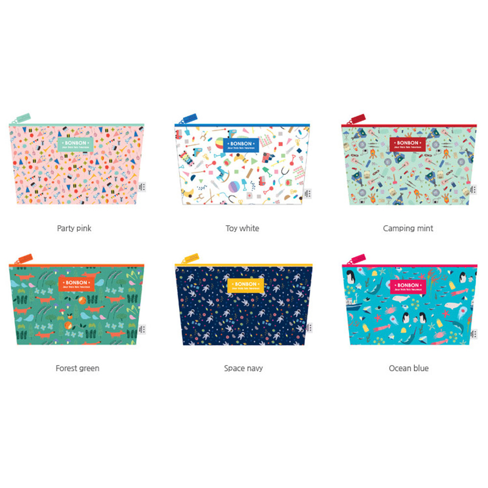 Colors of Bon Bon pattern daily zipper pouch medium
