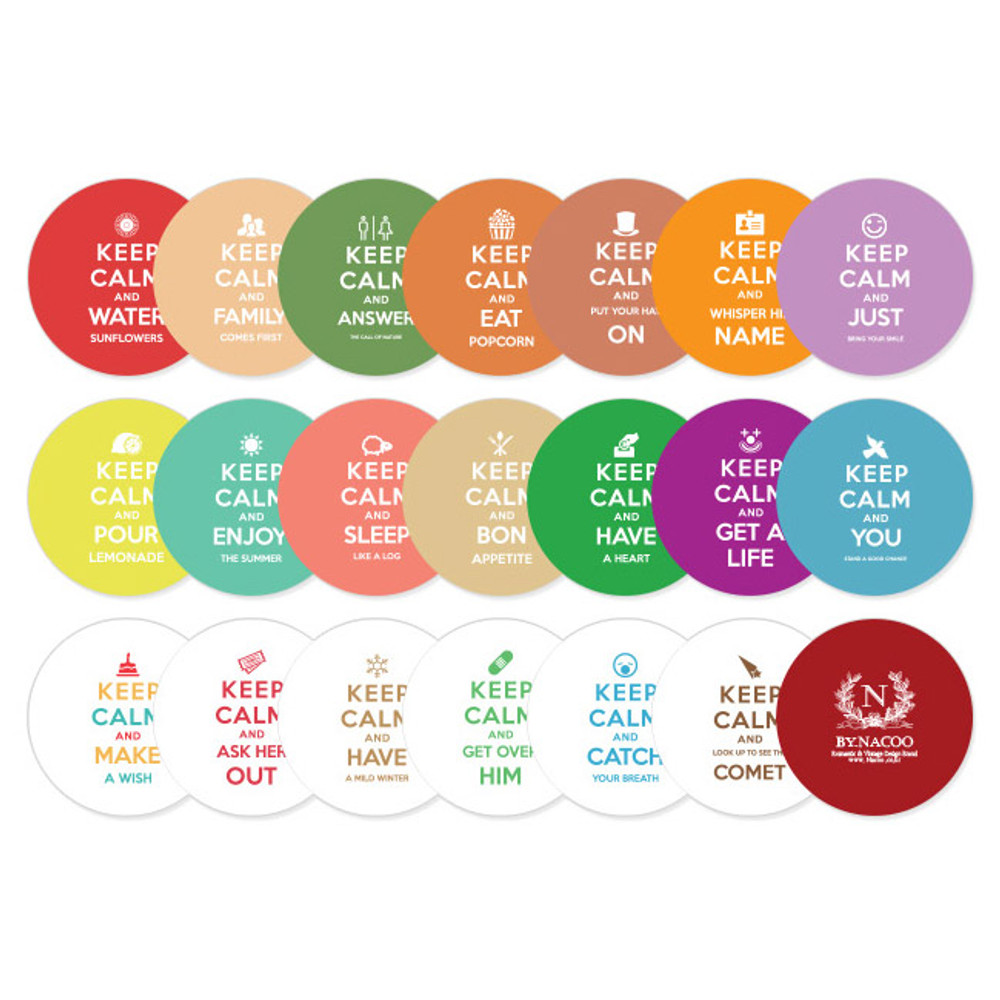 Pack of 48 stickers - Nacoo Carry On Circle Sticker Pack with Tin Case