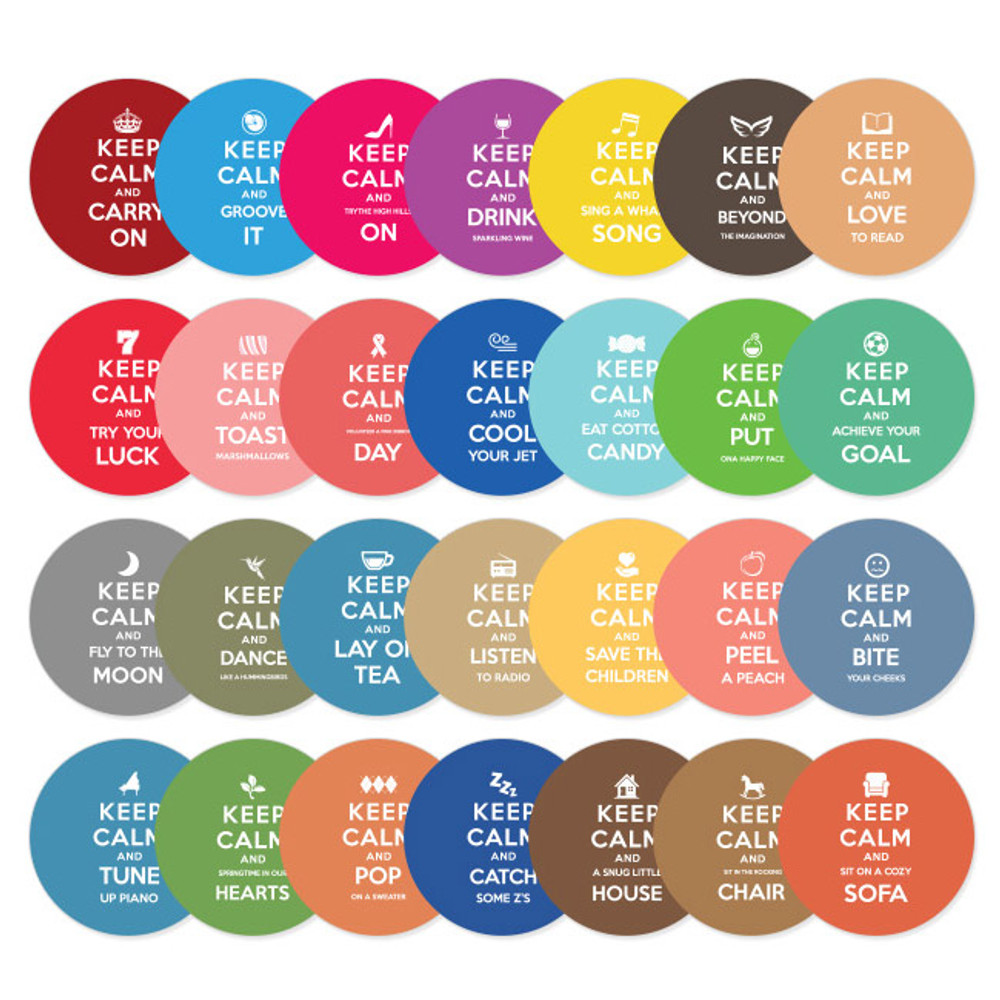Pack of 48 stickers - Nacoo Carry On Circle Sticker Pack with Tin Case