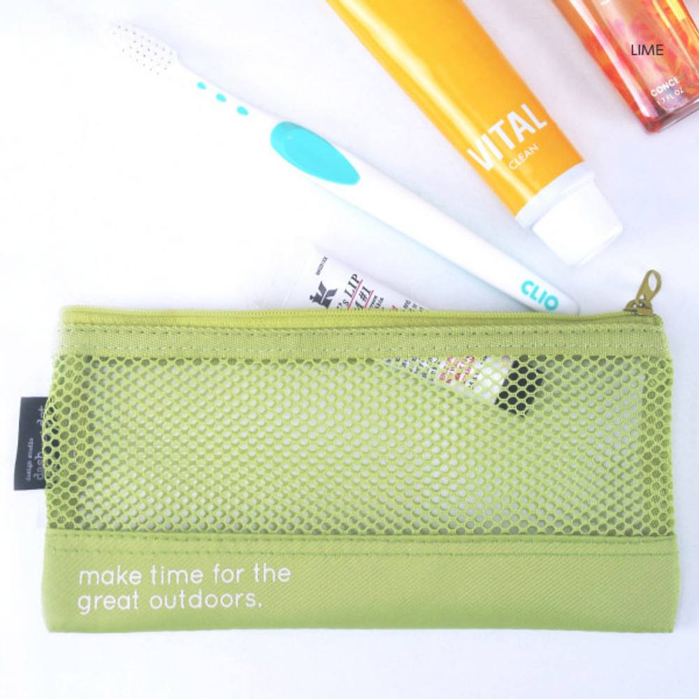Dash and Dot Life is beautiful travel slim mesh pouch - fallindesign