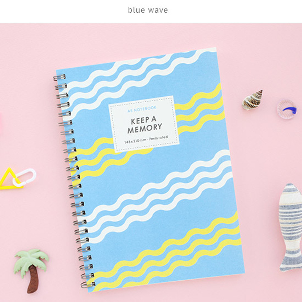 Blue wave - Keep a memory wirebound lined notebook
