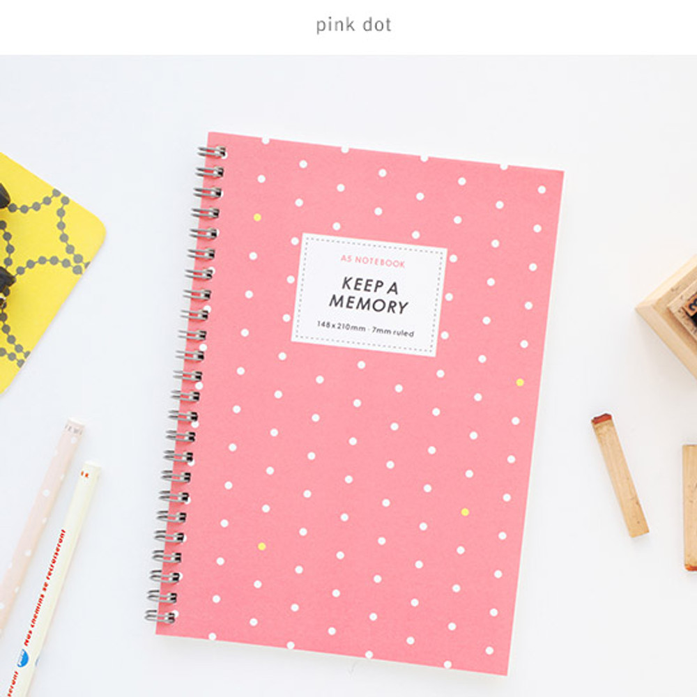 Pink dot - Keep a memory wirebound lined notebook
