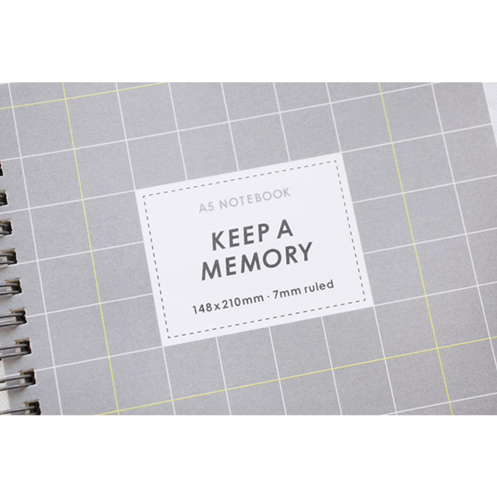 Gray line - Keep a memory wirebound lined notebook