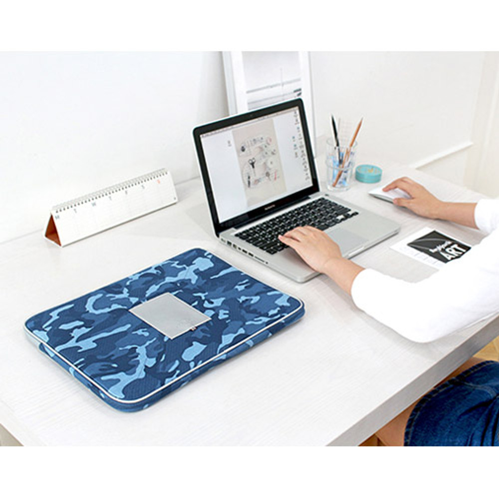 Military - The Basic cotton denim laptop pouch case 13 inch