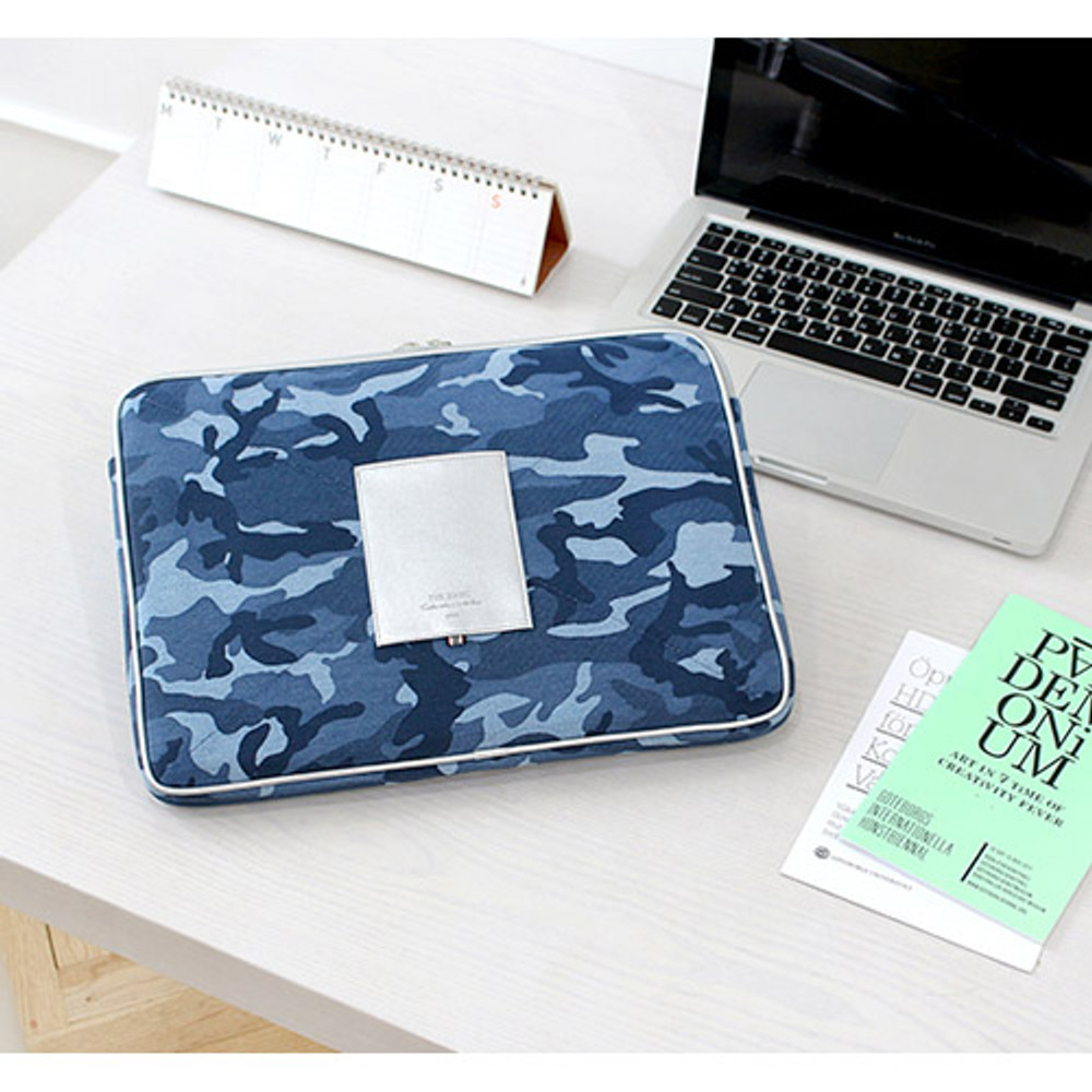 Military - The Basic cotton denim laptop pouch case 13 inch