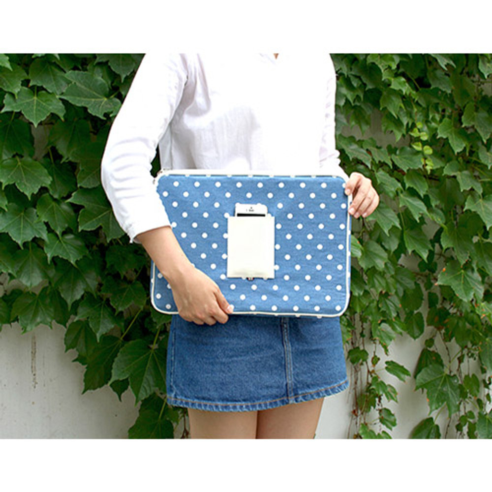 Dot - The Basic cotton denim laptop pouch case 13 inch