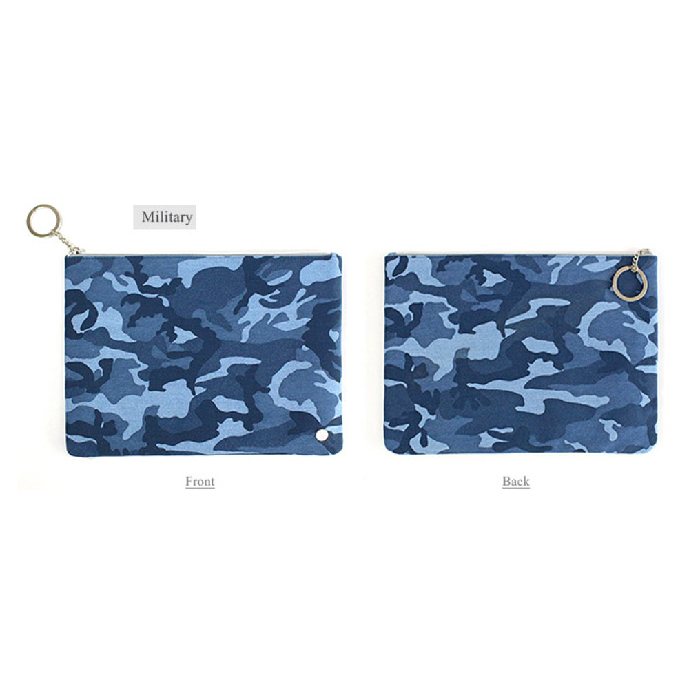 Indigo The Basic denim large zipper pouch - fallindesign