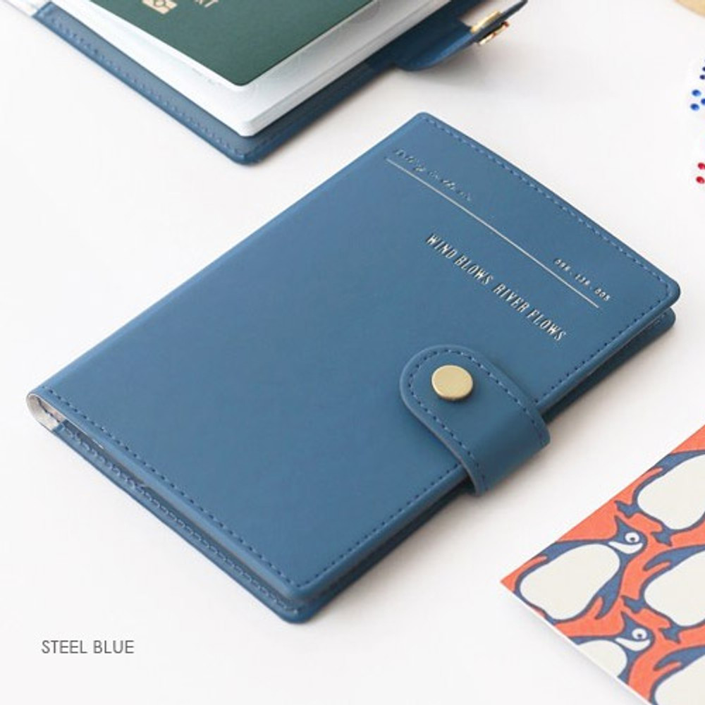 Iconic Snap button RFID blocking passport case - fallindesign