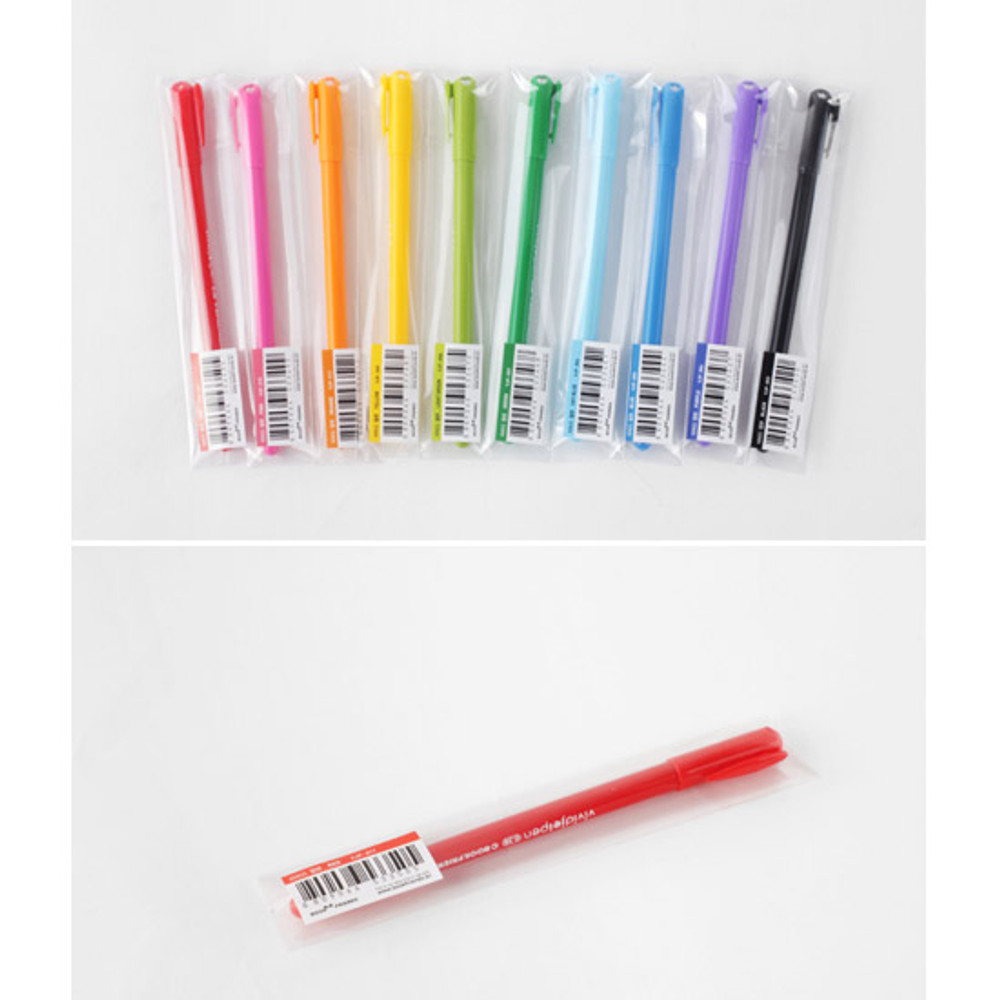 Bookfriends Rainbow vivid color gel pen 0.38mm - fallindesign