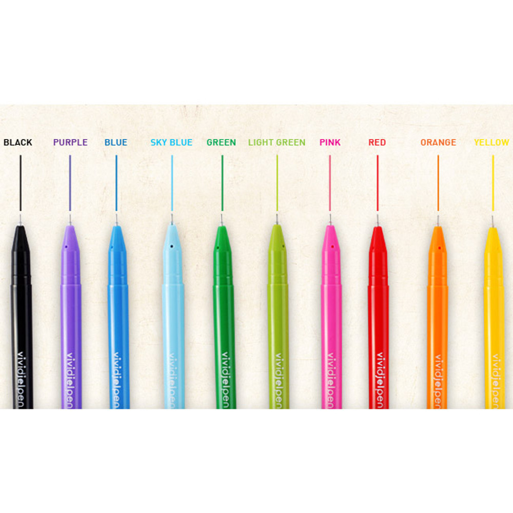 Bookfriends Rainbow vivid color gel pen 0.38mm - fallindesign