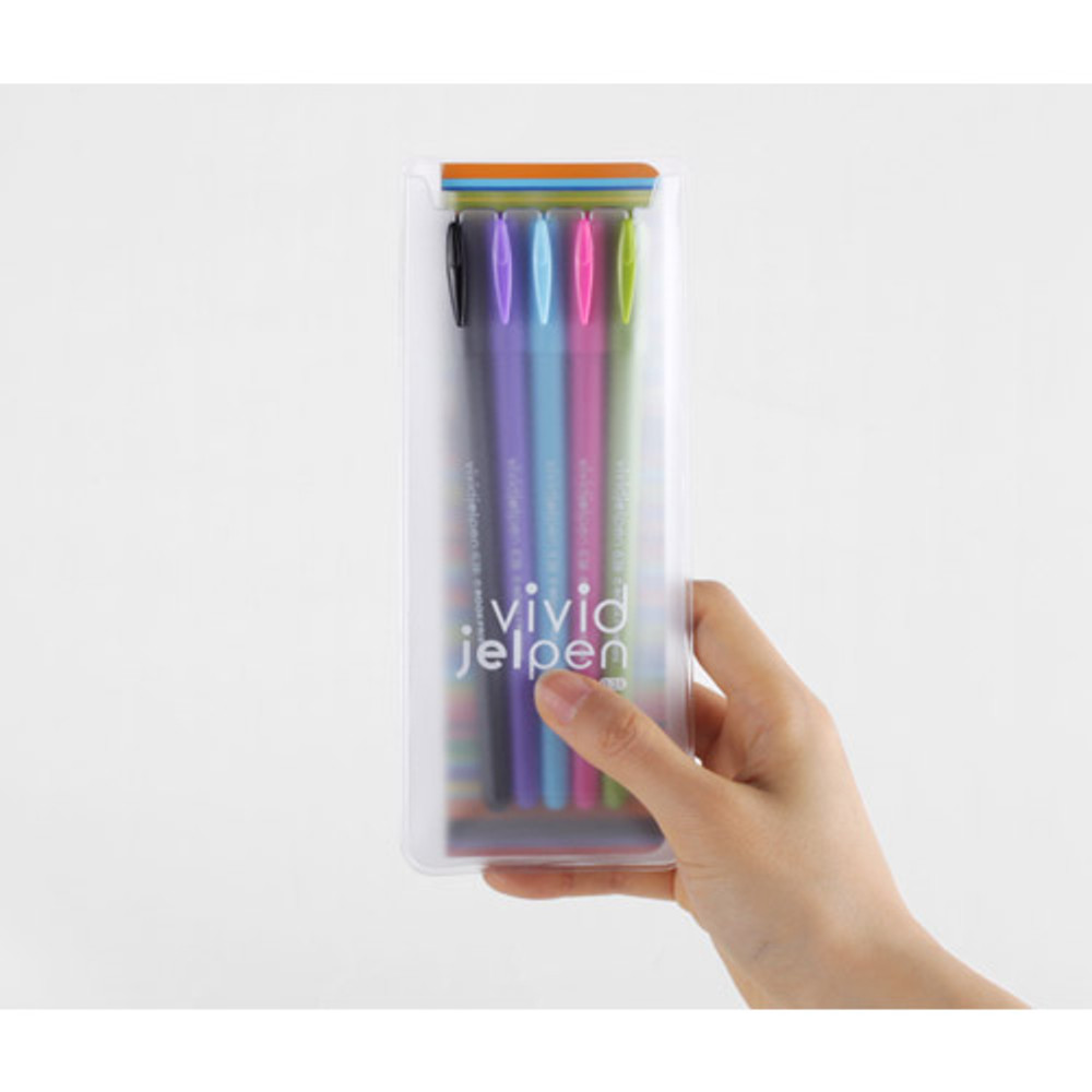 Bookfriends Rainbow vivid color gel pen 0.38mm set of 5