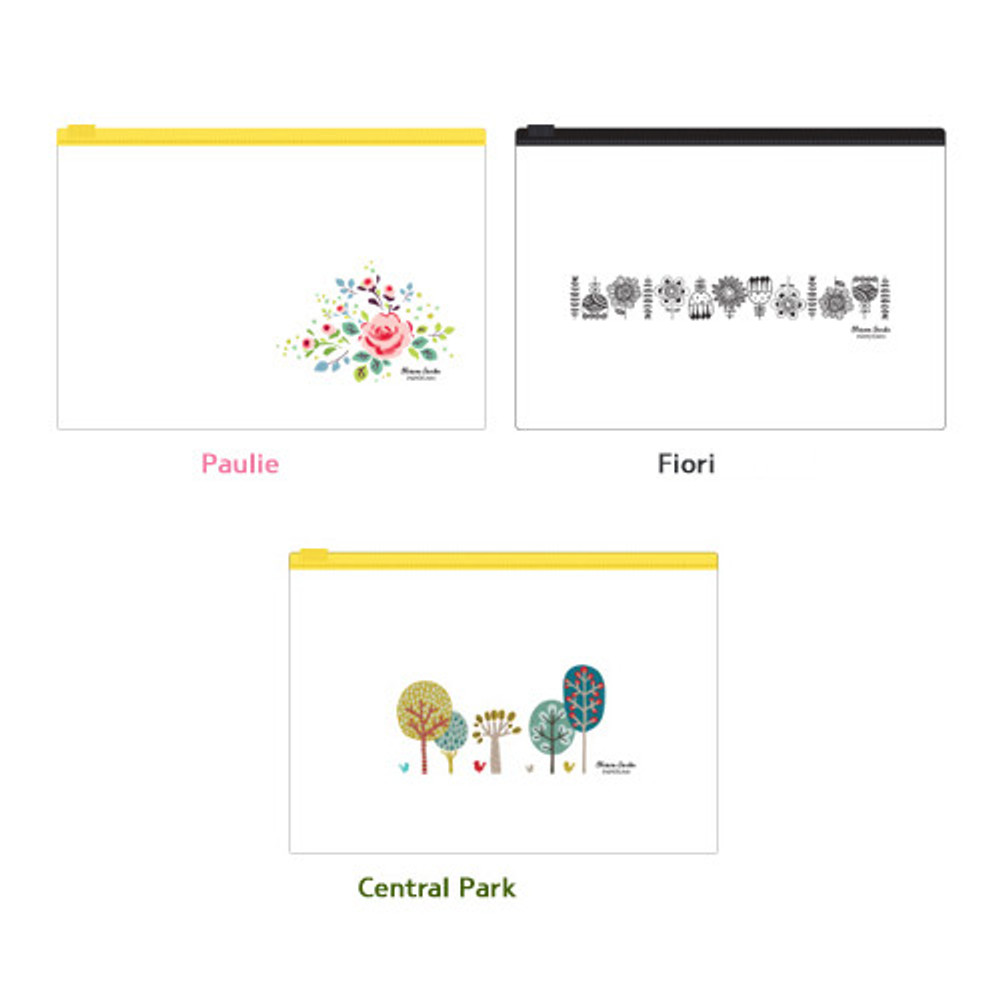 Blossom garden clear zip lock large pouch