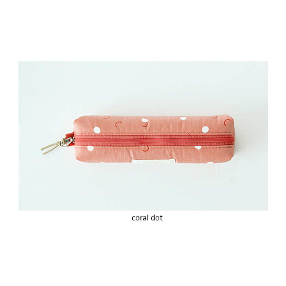 Coral dot - Basic pattern round zipper pencil case