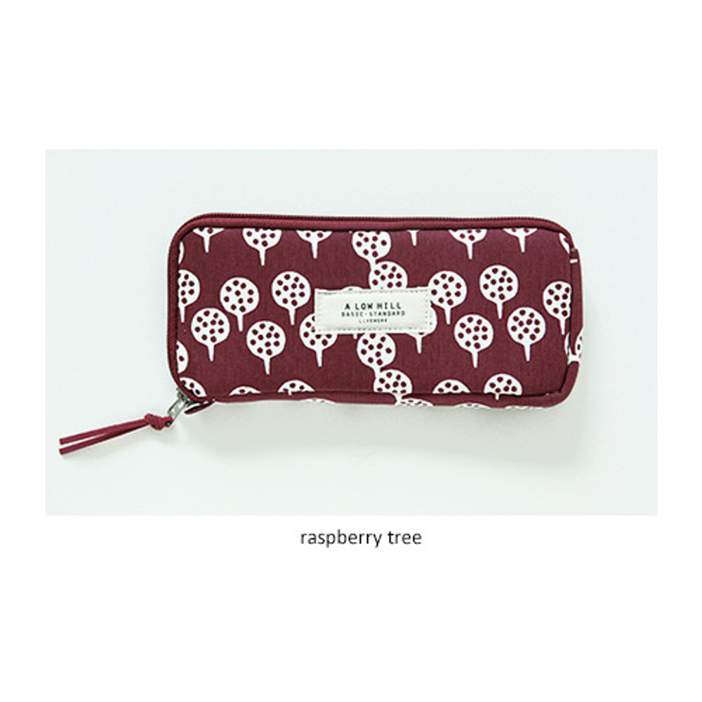 Raspberry tree - Basic pattern canvas pencil case pouch